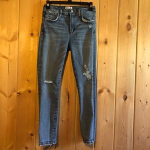 Agolde Sophie Ripped High Waist Crop Skinny